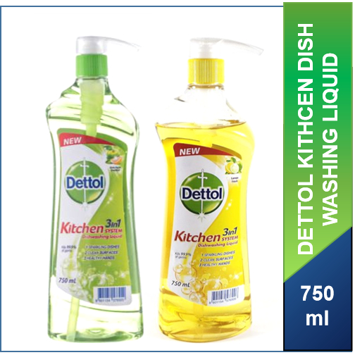 Dettol Kitchen System 3 in 1 Dishwashing Liquid 750ml Shopee Singapore