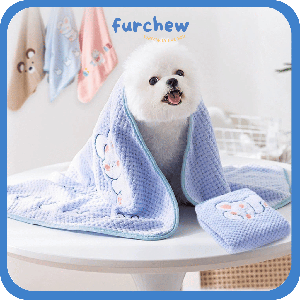 Spontex Blue Super Absorbent Microfiber Pet Towel – Drying Blanket For Dogs & Cats