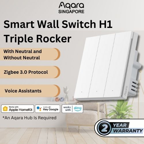 AQARA Smart Wall Switch H1 Triple Rocker Support Smart 2 Way Switch