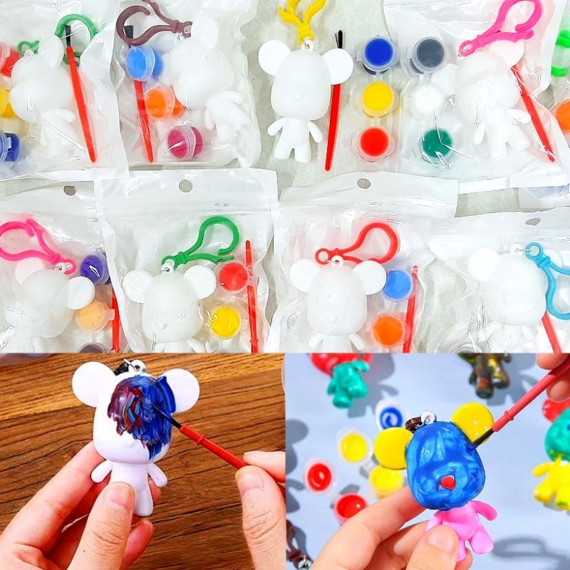 DIY Bear Painting Mini Keychain 🇸🇬 Art & Craft Kids Children Colour