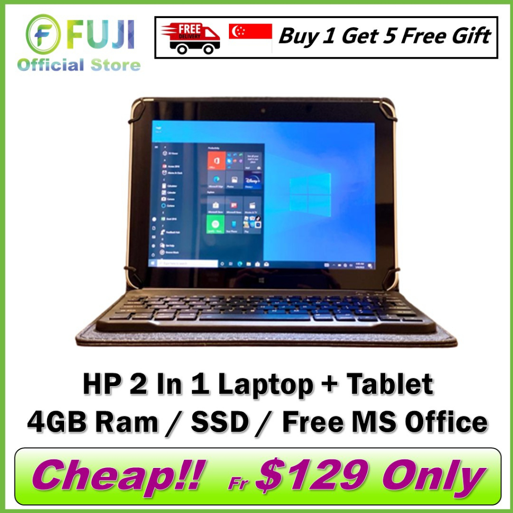 HP 2 IN 1 Laptop + Tablet / SSD Drive / Fast Boot Up / Windows 11 / Free Microsoft Office / Local Seller / Refurbished