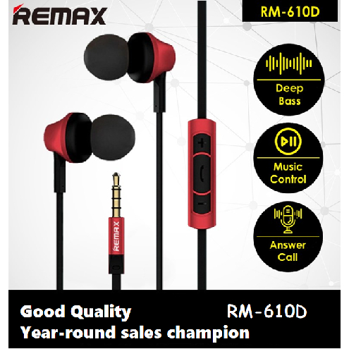 SG High-End REMAX Earpiece RM-610D RM-535i 3.5MM Wired Earphone With ...