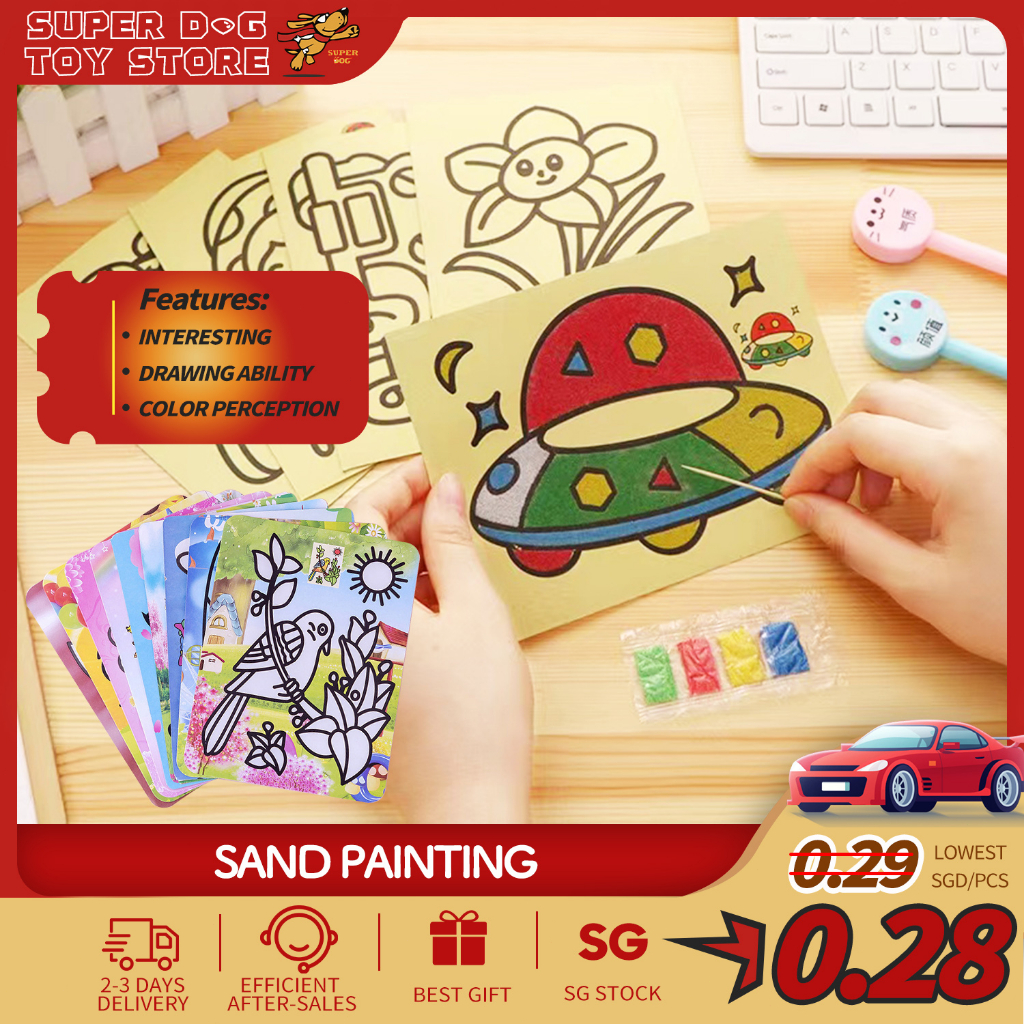 ?Local Ship?Kids DIY Sand Painting Set Cartoon Graffiti Gifts Art Puzzle Educational Handmade Color Sand Art Toys