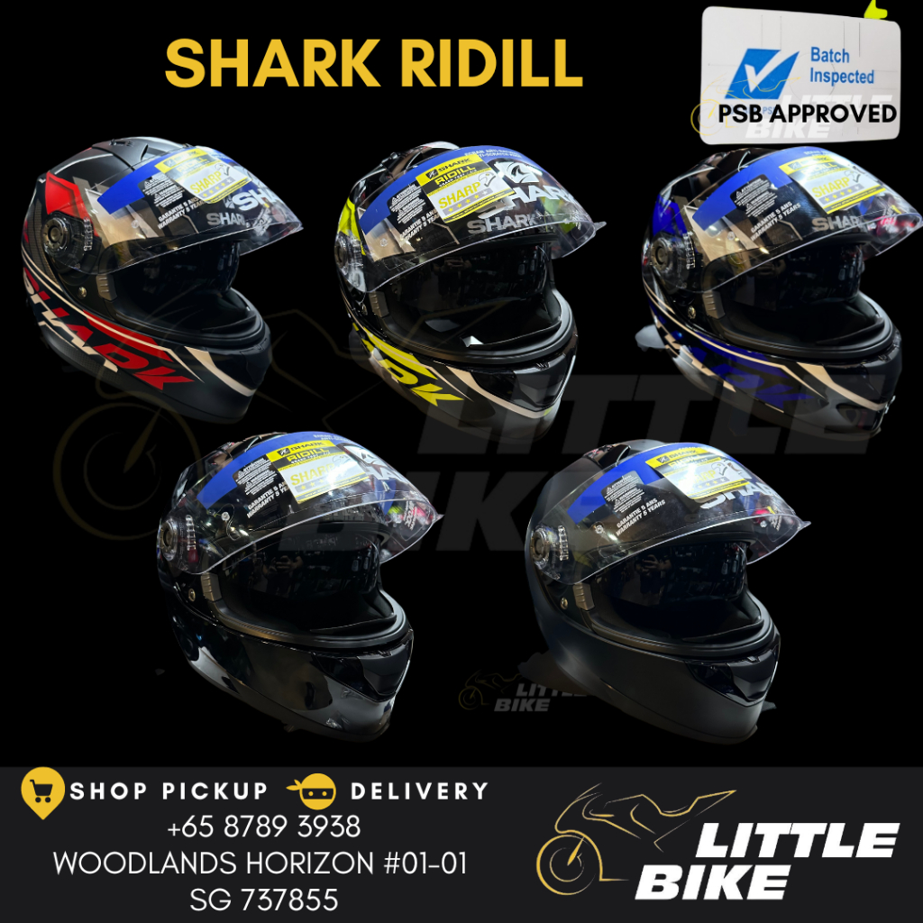 SG SELLER PSB APPROVED Shark Ridill motorcycle full face riding helmet with  Sun visor | Shopee Singapore