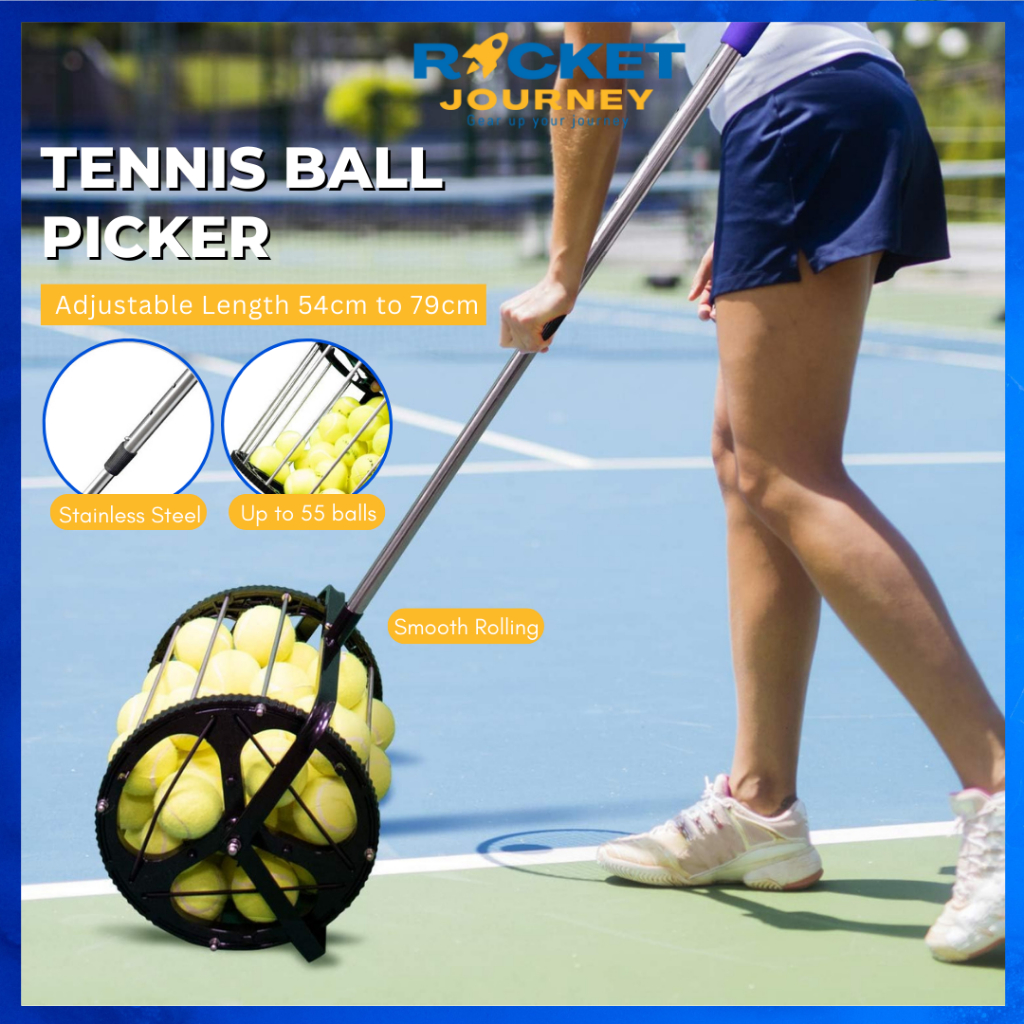 SUPVOX Adjustable Height Tennis Ball Picker Basket With Balls Capacity