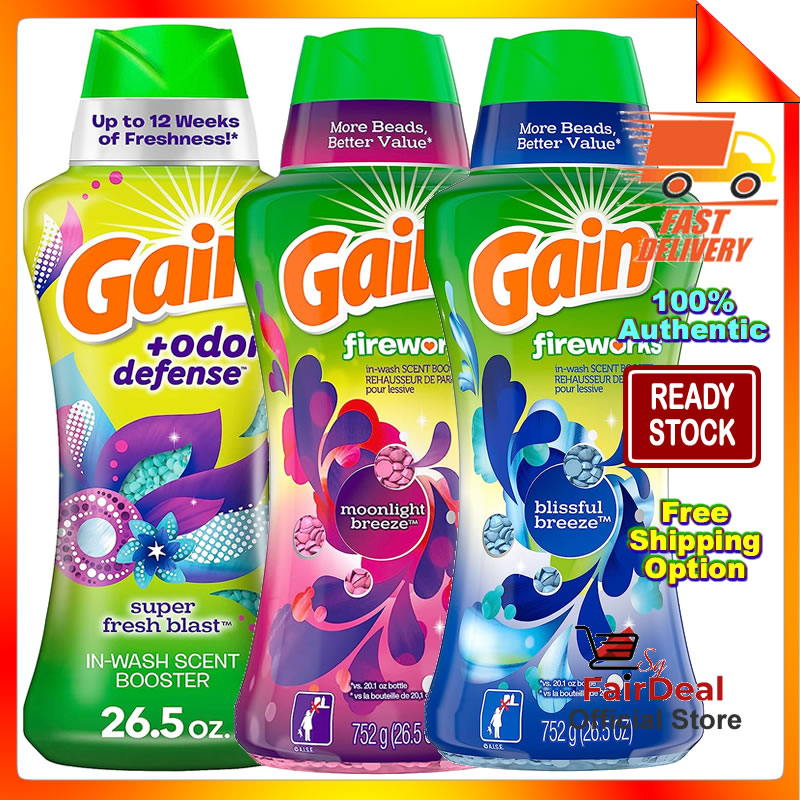 Gain Fireworks Laundry Scent Booster Beads for Washer, Blissful Breeze