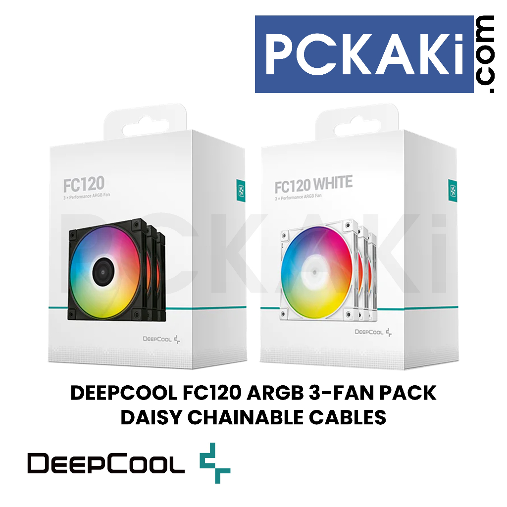 DEEPCOOL FC120 PERFORMANCE 3 IN 1 DAISY CHAIN ARGB PWM 3 x 120MM FAN