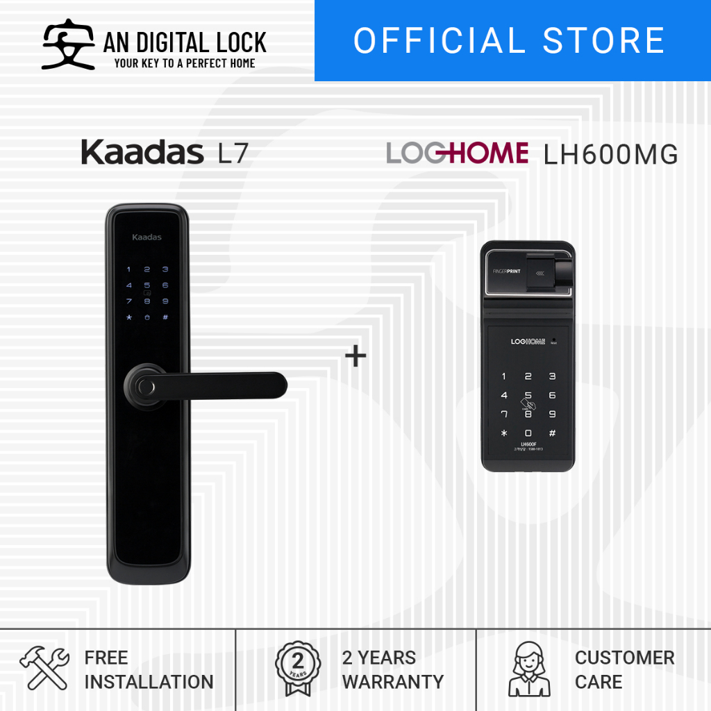 Kaadas L7 Digital Door Lock + Loghome LH600MG Digital Gate AN Digital Lock Shopee Singapore