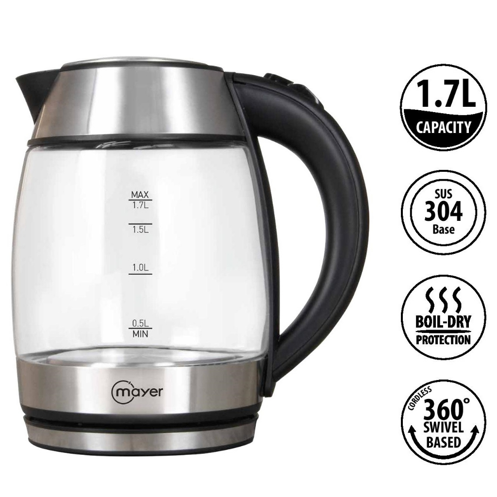 Mayer MMEKG170 Electric Glass Kettle 1.7L Shopee Singapore