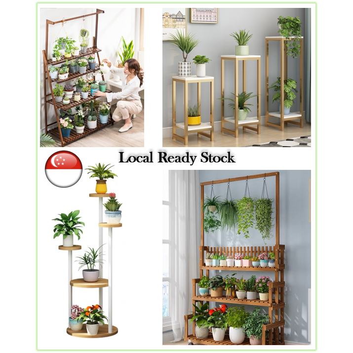 Wooden Plant Rack Plant Stand Flower Display Stands Wooden Flower Stand