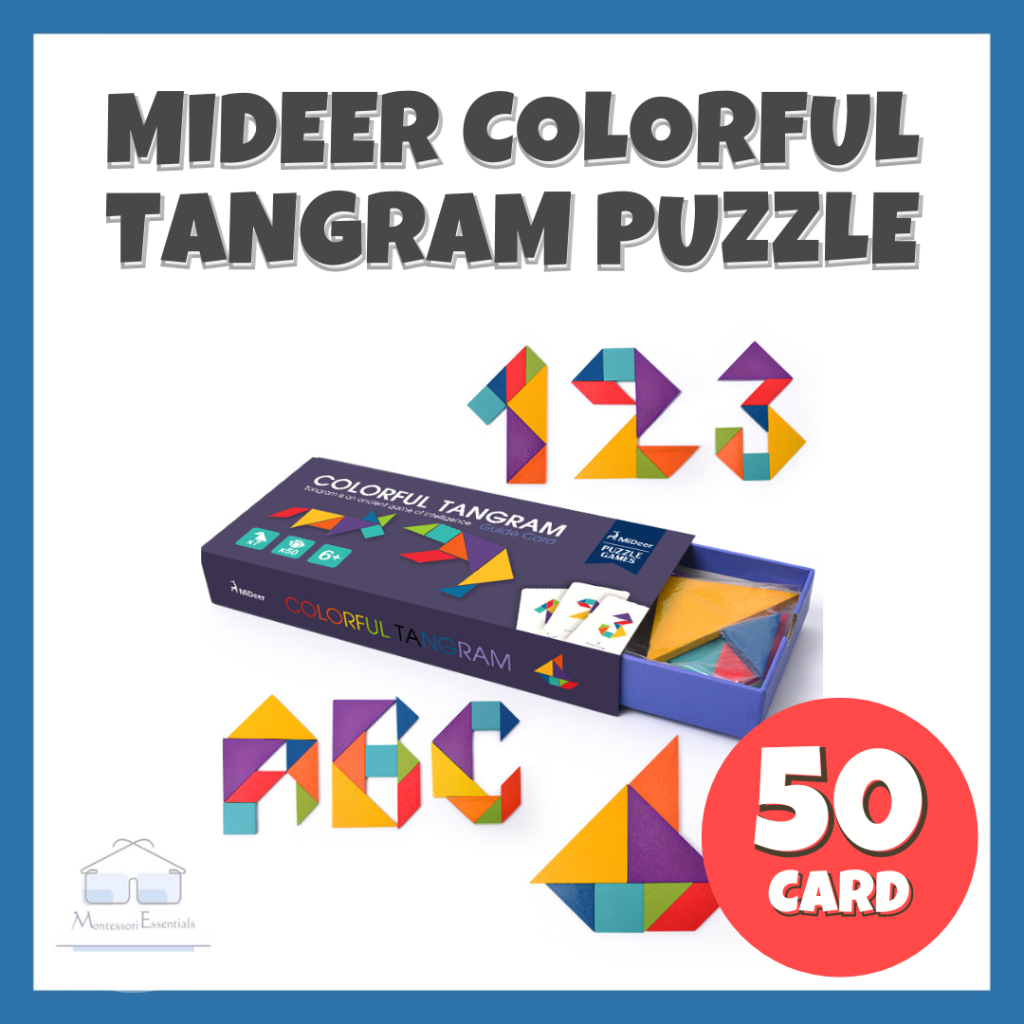 [SG READY STOCKS] Mideer Colorful Tangram Wooden Puzzle Children