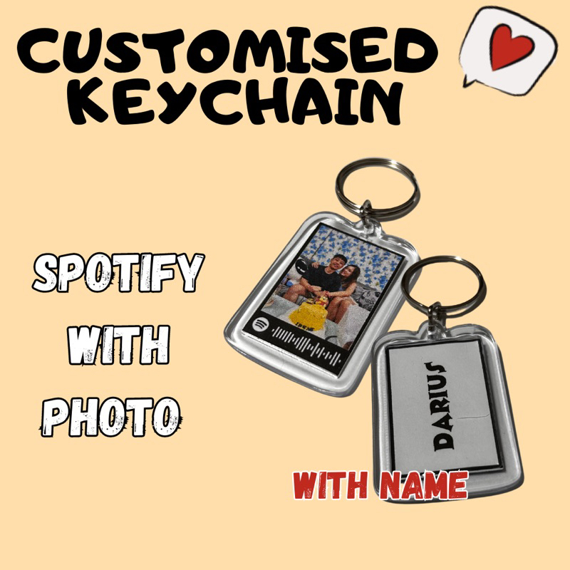 [SG] Spotify Customised Personalised Name Keychain illustration Photo