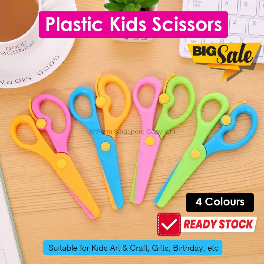 SG Safe Children Scissors Full Plastic Kids Scissors Art & Craft Scissors School Projects