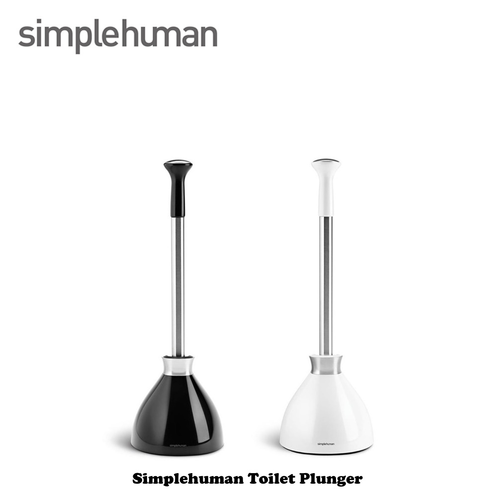 Simplehuman Toilet Plunger with Dome-Shaped Cover & Magnetic Collar