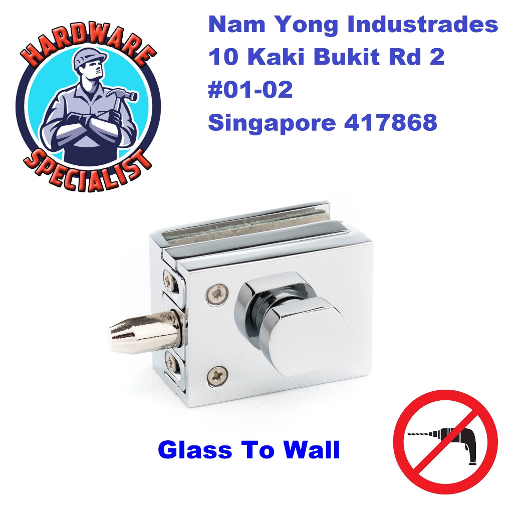 Hardware Specialist Shower Glass Door Lock (Glass To Wall) Shopee