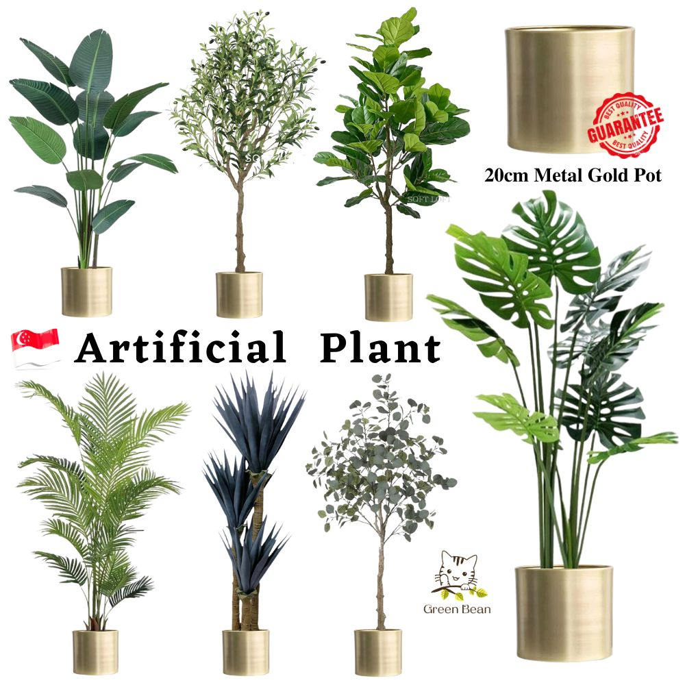 Artificial Plant Fake Plant Fake Tree Large Artificial Plant Gold Pot