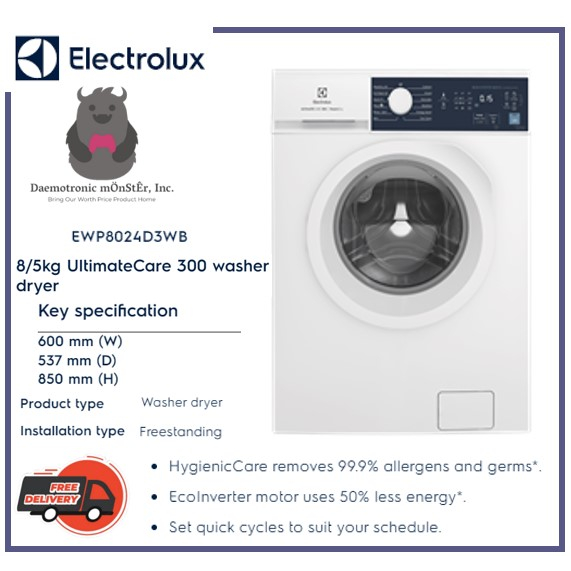 Electrolux Ewp8024d3wb 8 5kg Ultimatecare 300 Front Load Washer Dryer 