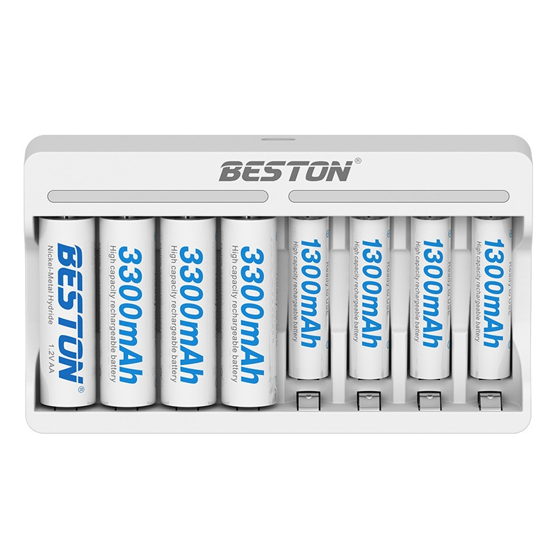 Beston C9010 8 Slot Charger + AA/AAA NI-MH 1300mah 3000mah Rechargeable ...