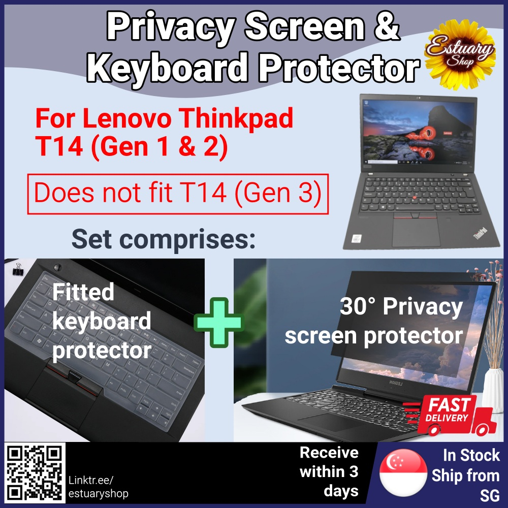 [SG Seller] Lenovo Thinkpad T14 Gen 1 & 2 Privacy Screen & Keyboard