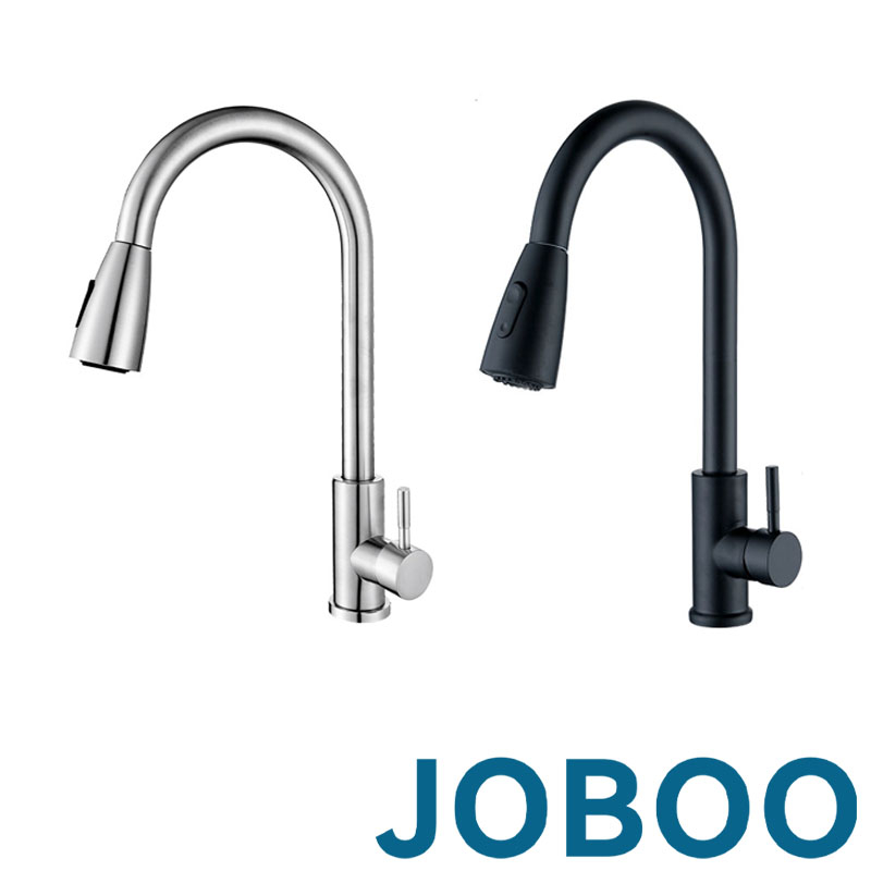 JOBOO Kitchen Tap Retractable 304 Stainless Steel Sink Hot and Cold
