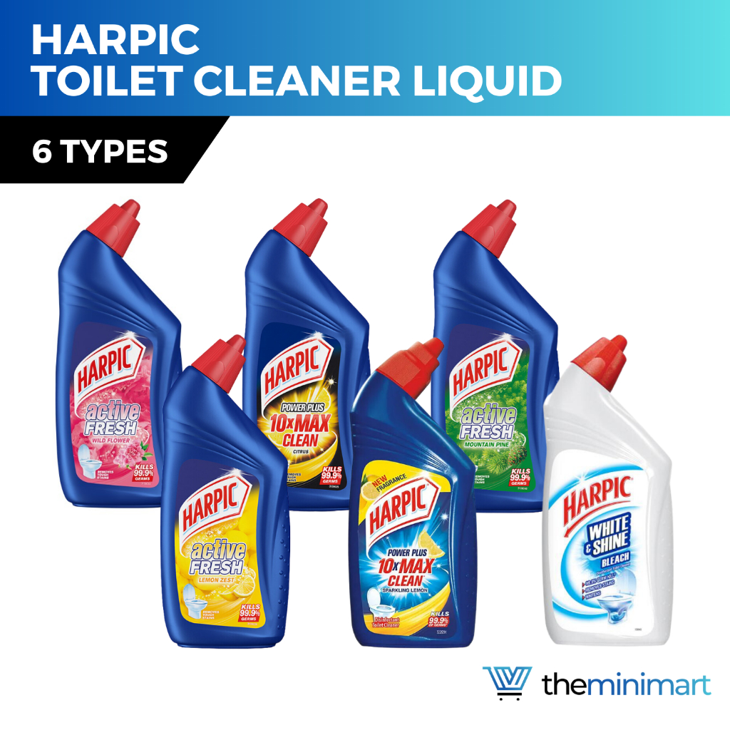Harpic Toilet Cleaner Liquid Power Plus 10x Max Clean 450ml/500ml - 6 ...