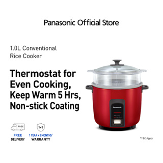 Panasonic Warmer Series 2.2 Litre Electric Rice Cooker with Keep Warm  Function (Red)