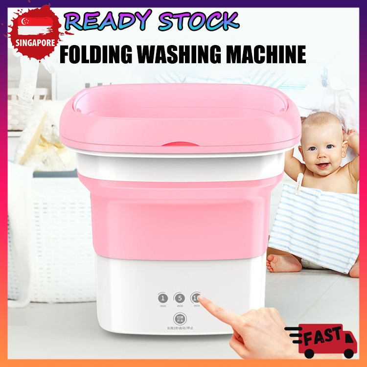 SG [READY STOCK] Mini Foldable Washing Machine With Dryer Automatik