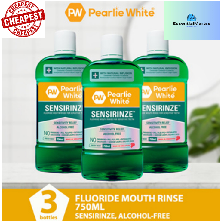 [Bundle of 3] Pearlie White - Sensirinze Mouth Rinse 750ml / Mouthwash ...