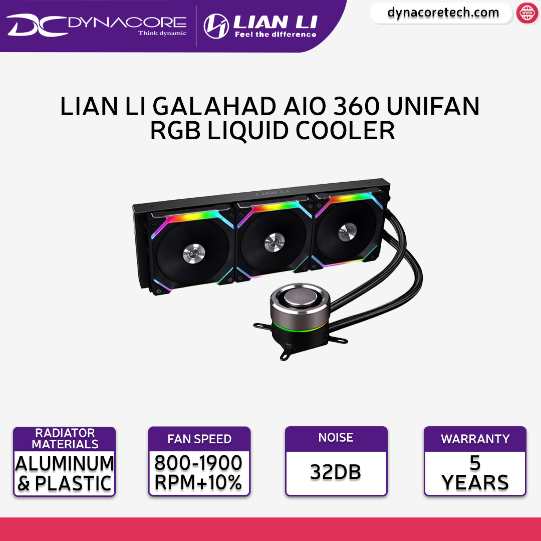 Lian Li GALAHAD AIO 360 UNI FAN SL120 EDITION BLACK ARGB Fans AIO CPU ...