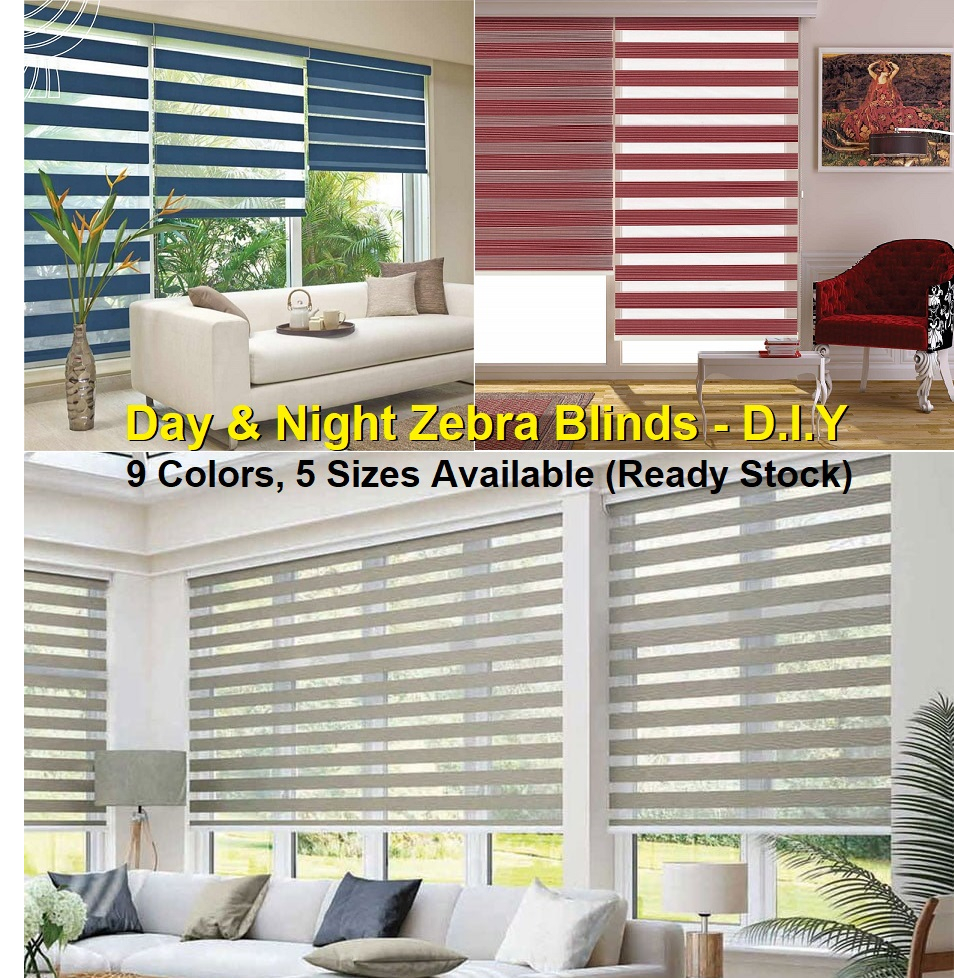 🔰 Day & Night Zebra Roller Blinds Window Blind Available in 9 Colors