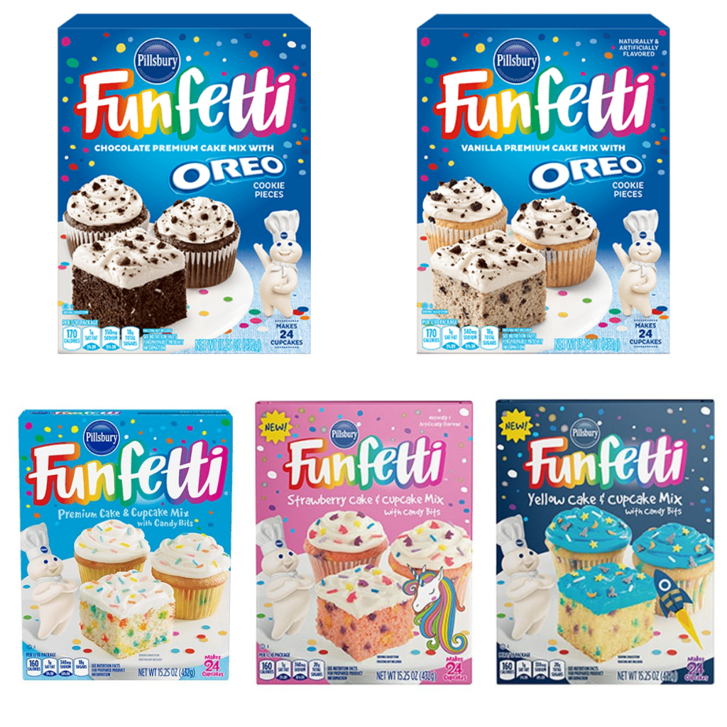 Pillsbury Funfetti Cupcake Mix [Yellow / Premium / Strawberry / Vanilla Oreo / Chocolate Oreo
