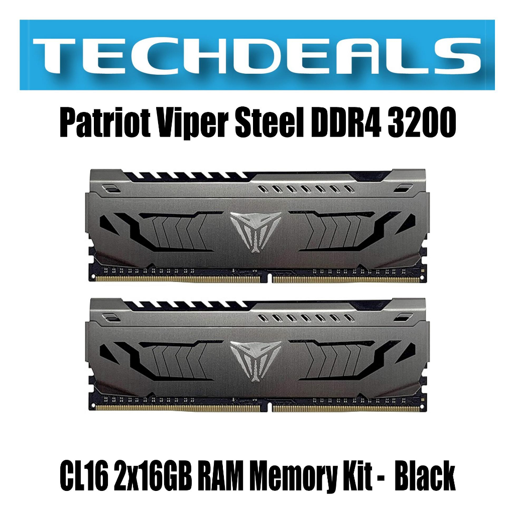 Patriot Viper Steel DDR4 3200 CL16 2x16GB RAM Memory Kit - Black ...