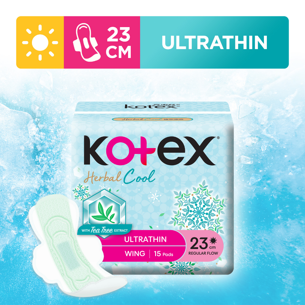 [Single Pack] Kotex Herbal Cool Ultrathin Sanitary Pad(Regular/Heavy