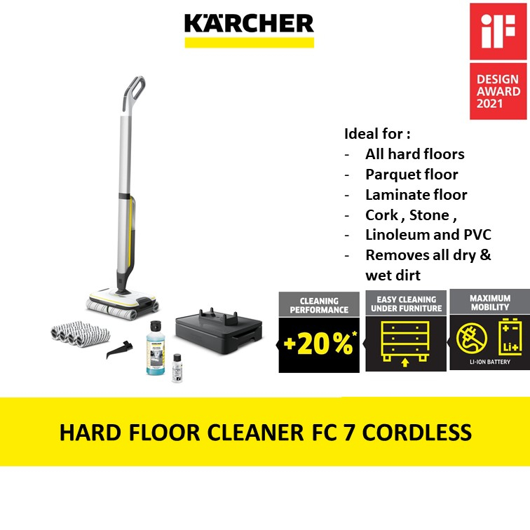 FC 7 Karcher Cordless Hard Floor Cleaner Premium with LED lights at