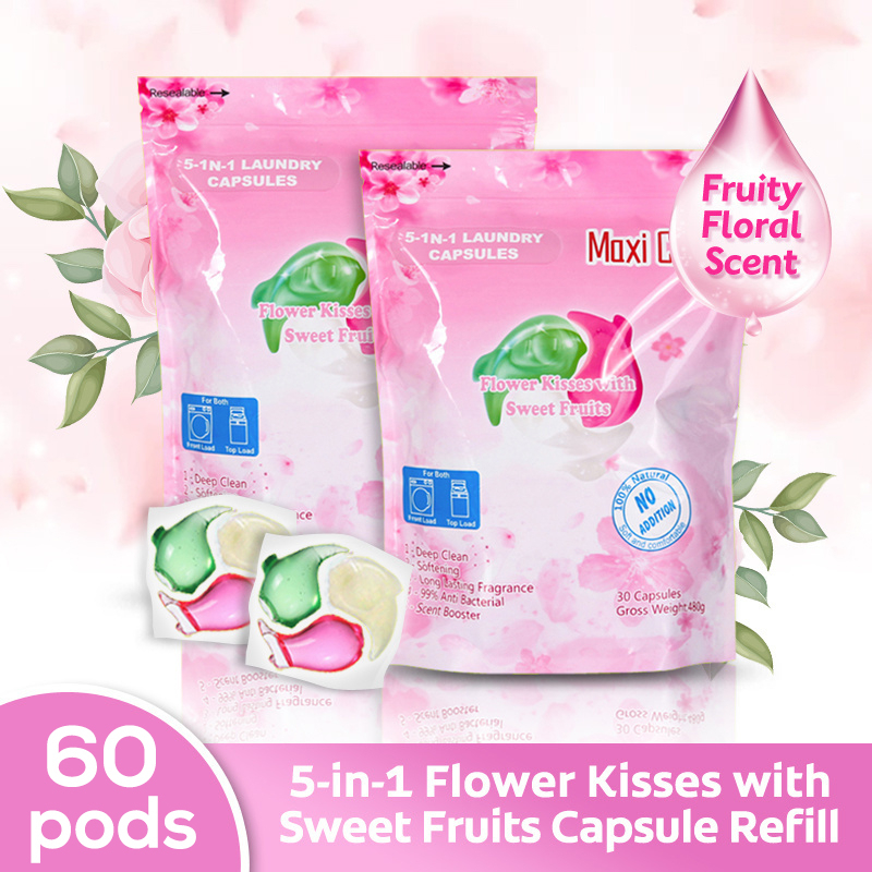 [Maxi Clean] 60 pods 5in1 Laundry Detergent Capsule With Scent Booster