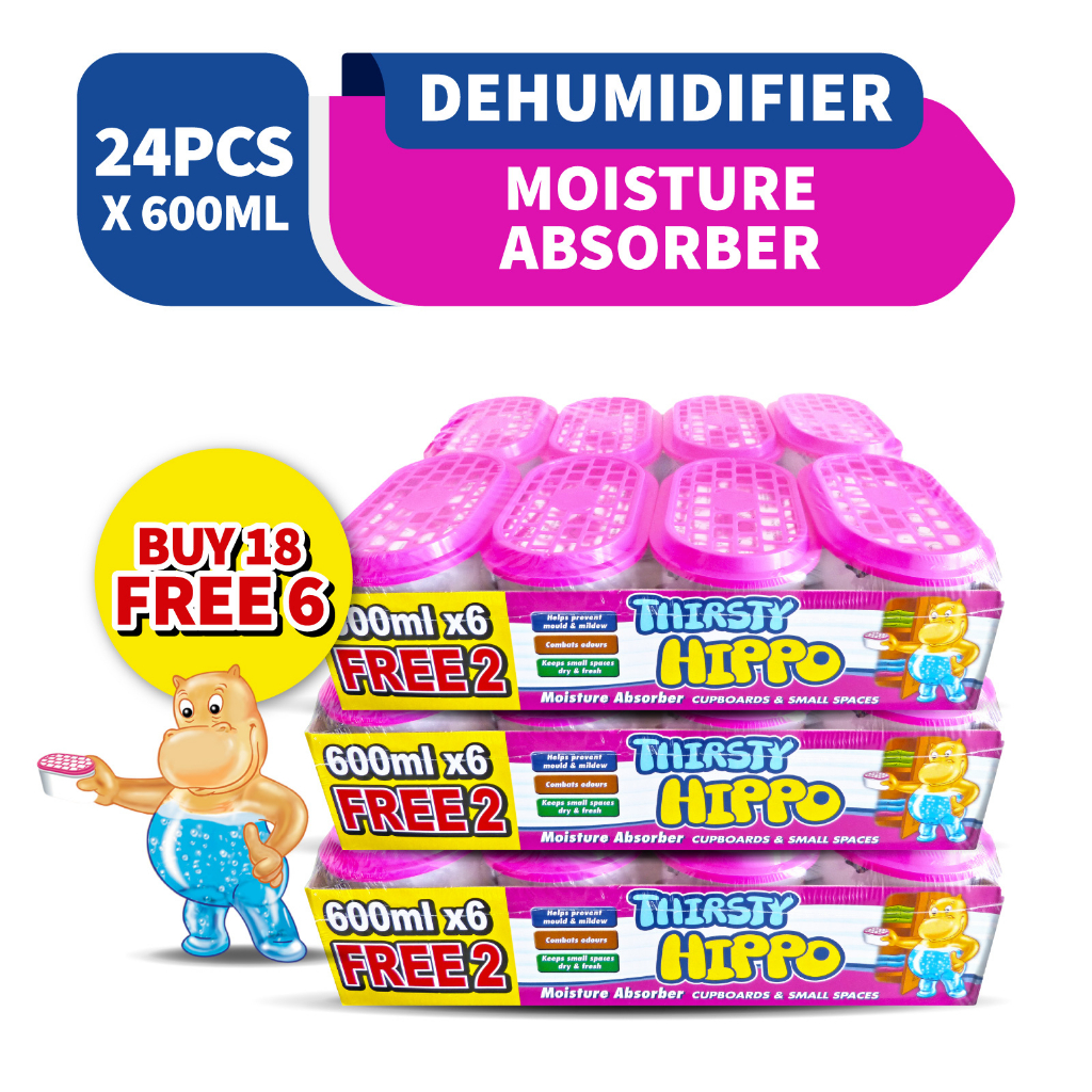 [Bundle of 3] Thirsty Hippo Dehumidifier Moisture Absorber 600ml 8s ...