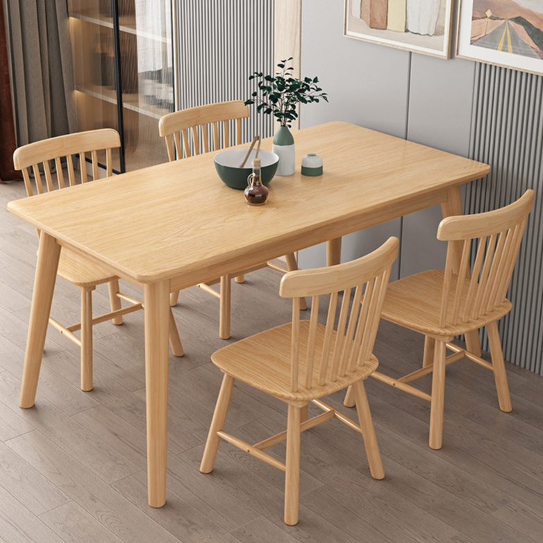 Solid Wood Dining Table Set Dining Chairs Long Bench Nordic Design