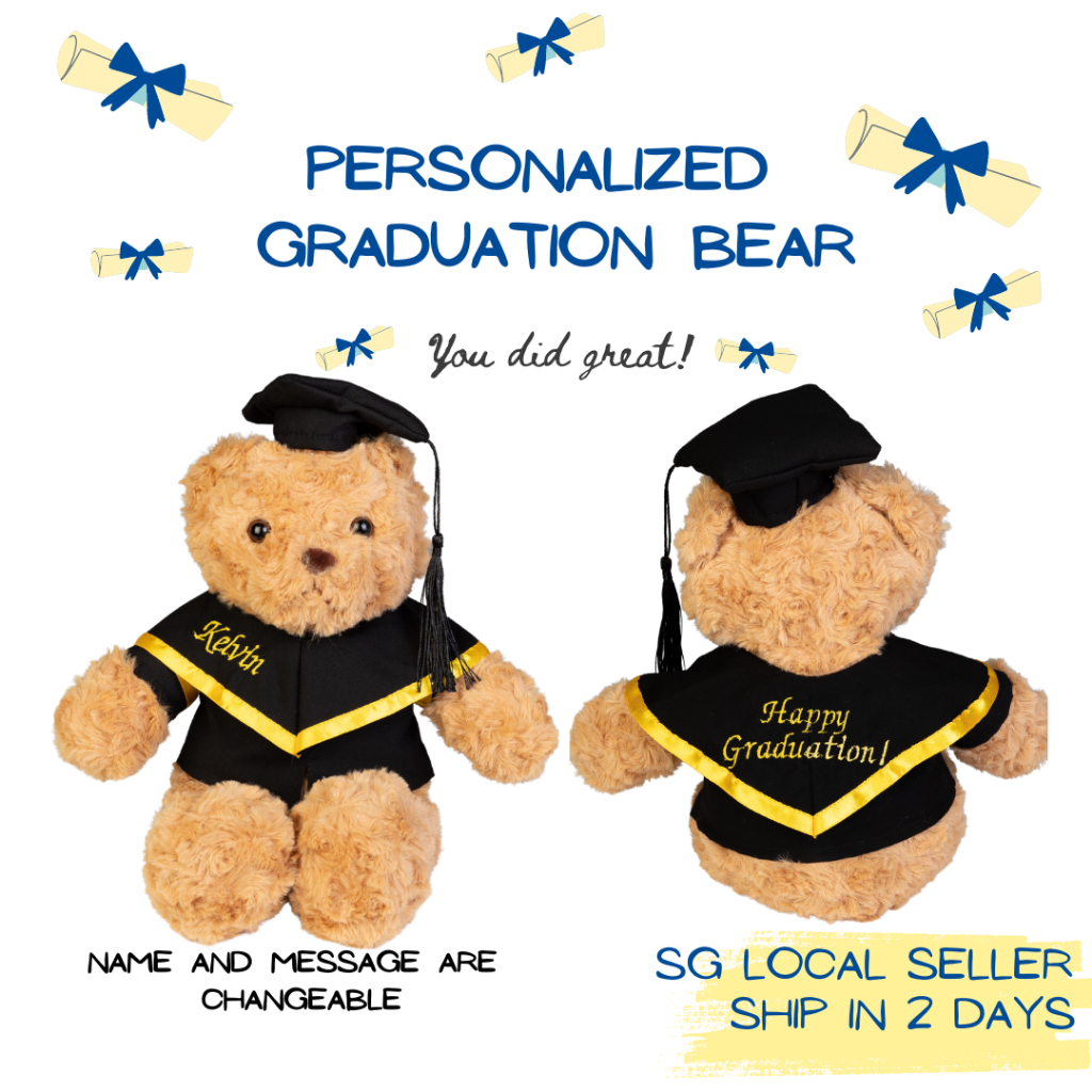 ☆Personalized Name Embroidery ☆Graduation bear☆Customized