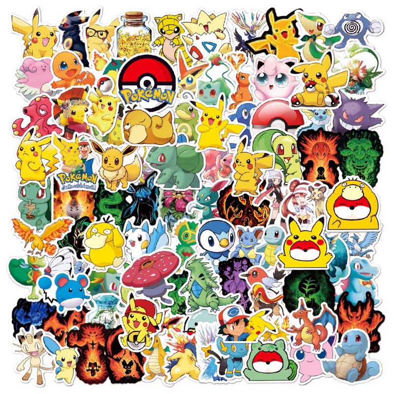 Pikachu GY Series Graffiti Stickers 100pcs Sheets Pokémon water glass ...