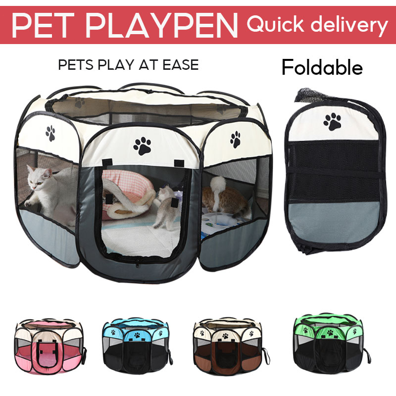 （sg Stock）emmamy Foldable Pet Cat Dog Playpen Pet Tent Pet House Play 