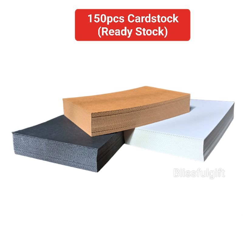 [SG] 150pcs 350gsm Blank Thick Kraft Cardstock 3 Colour Brown White