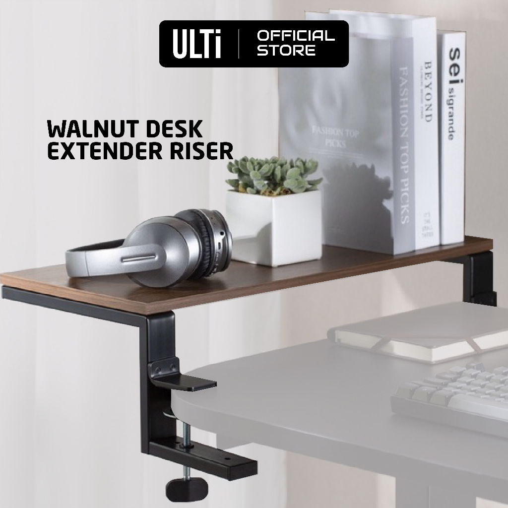 ULTi Walnut Monitor Riser & Extender Clampon or Freestanding