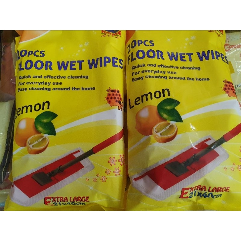 (Bundle Of 5) Floor Cleaning Wet Wipes Extra Large Size Lemon, 20s Shopee Singapore