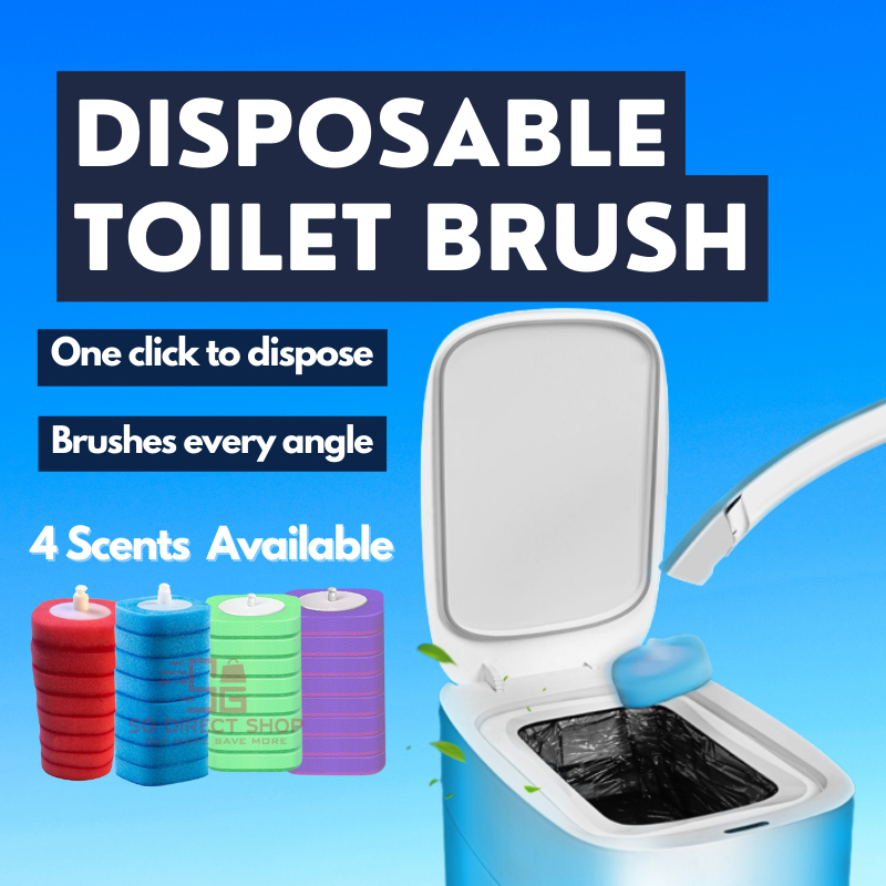 Disposable Toilet Bowl Cleaner Brush holder and wand Refill Cleaning
