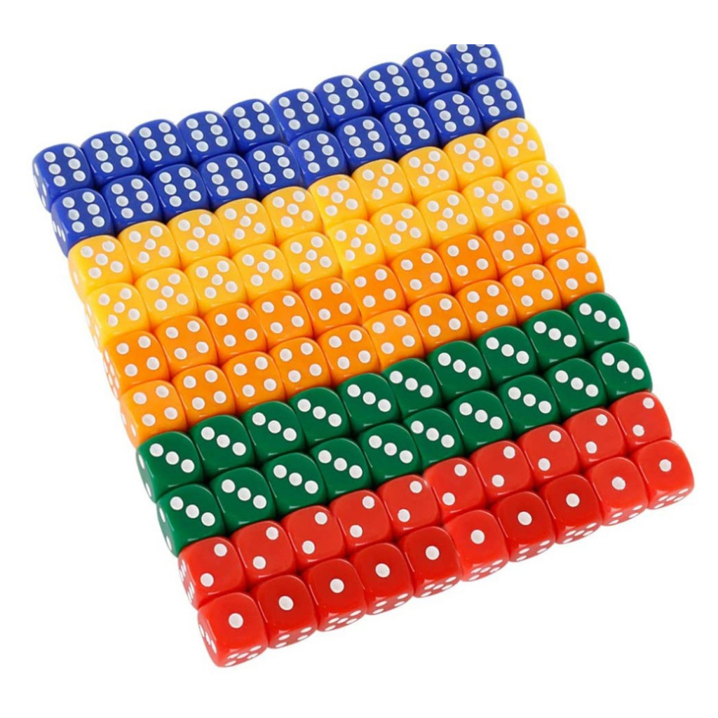SG STOCK Game Dice Solid Colors Red Blue Orange Yellow Green (H067