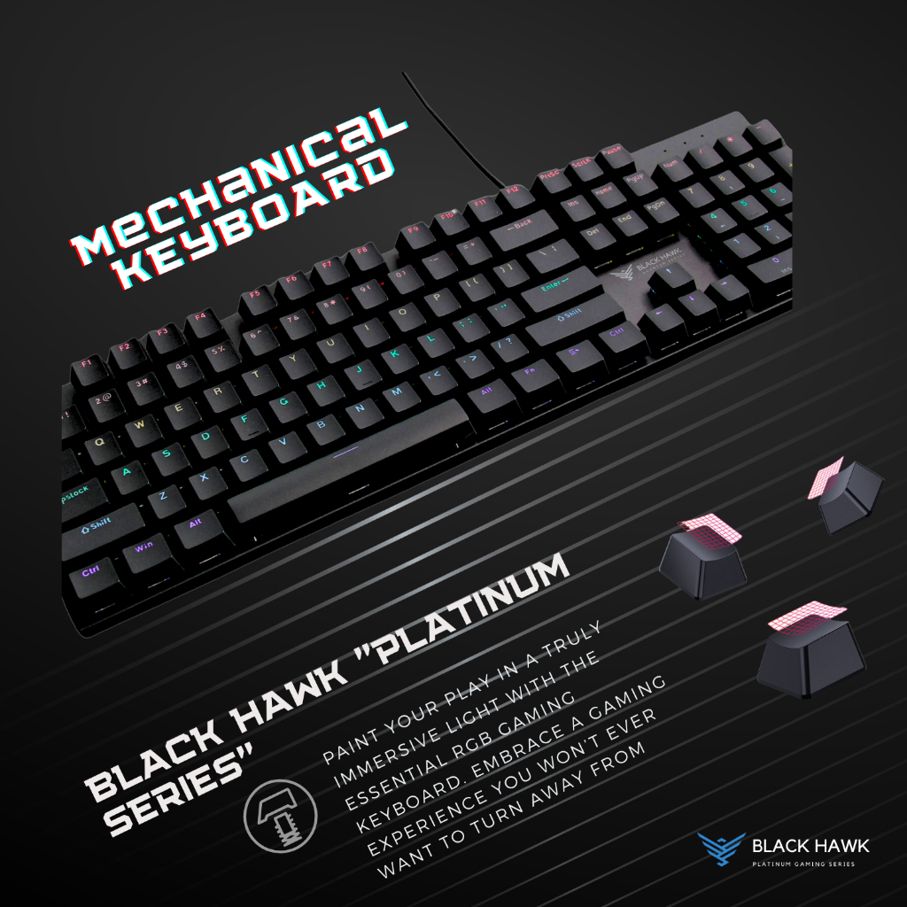 🦅 (𝐒𝐆 𝐒𝐓𝐎𝐂𝐊) BlackHawk Mechanical Keyboard 