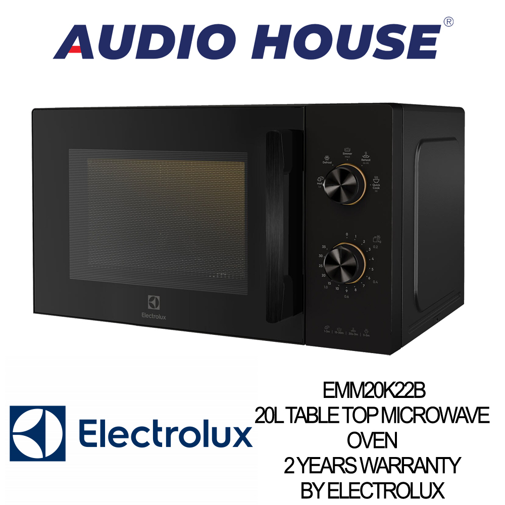 ELECTROLUX EMM20K22B 20L TABLE TOP MICROWAVE OVEN 1 YEAR WARRANTY