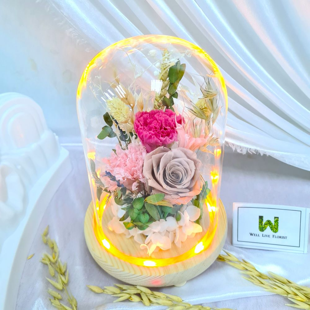 FREE DELIVERY Love Is Real Flower In Dome Preserved Flower