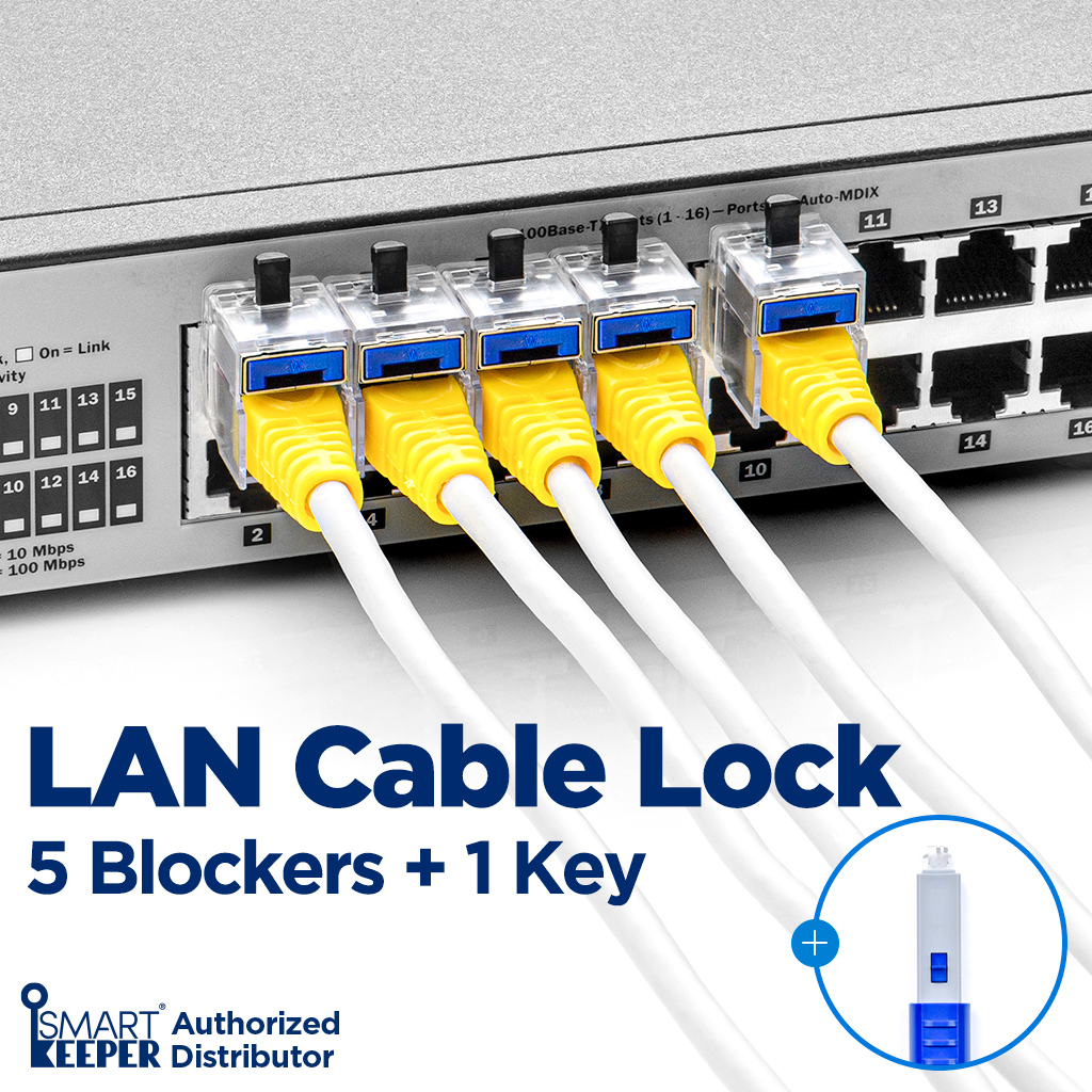 LAN Cable Lock RJ45 connector lock 5 + Key 1, SMARTKEEPER