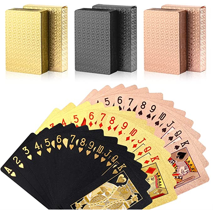 [SG SELLER] 24K Gold Foil Plated Poker Playing Cards Rose Gold Poker ...